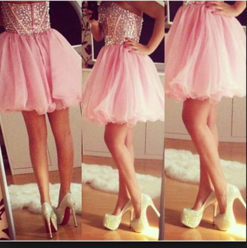 pink short prom homecoming dresses