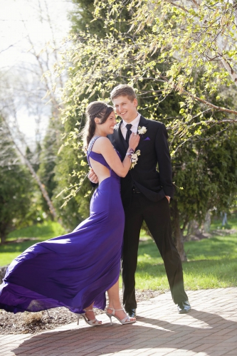 purple backless evening dress